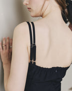 RIBBON ASYMMETRY LACE CAMISOLE DRESS