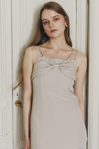 RIBBON ASYMMETRY LACE CAMISOLE DRESS