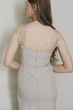 RIBBON ASYMMETRY LACE CAMISOLE DRESS