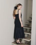 RIBBON ASYMMETRY LACE CAMISOLE DRESS