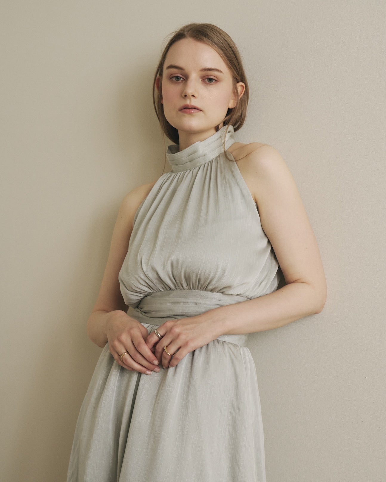 SHIMMER AMERICAN SLEEVE DRESS