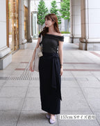 ASYMMETRY RIBBON SKIRT