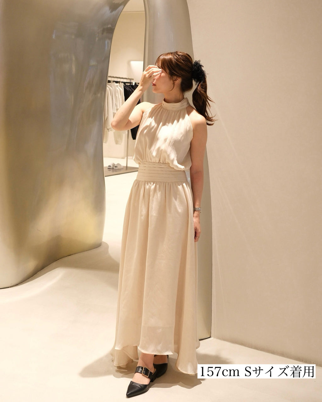 SHIMMER AMERICAN SLEEVE DRESS